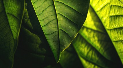 A single green leaf photographed from a close angle, highlighting its texture and veins