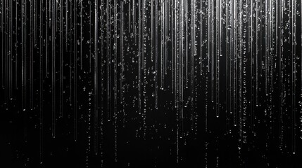 Poster - Abstract Interpretation of Rain Streams Rendered with Precise Detail on Black Background