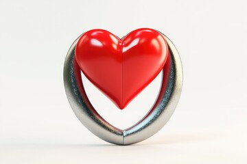 Poster - A heart shaped object placed on a white background