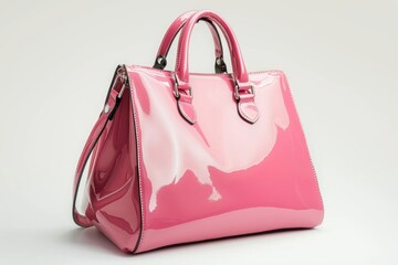 Poster - A pink purse sitting on a clean white surface, ideal for e-commerce or lifestyle photography