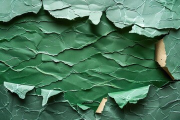 Poster - A torn piece of paper lying on a green surface, possibly with notes or writing visible
