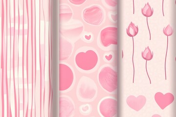 Poster - A collection of four unique designs featuring hearts and tulips