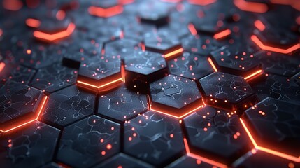 Leinwandbilder - Abstract technology or medical background with hexagons shape pattern.