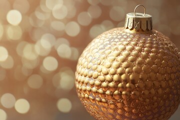 Poster - A golden ornament hangs from a string, perfect for holiday decorations or gift giving