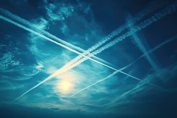 Poster - Aerial vehicles soaring through the clear blue sky