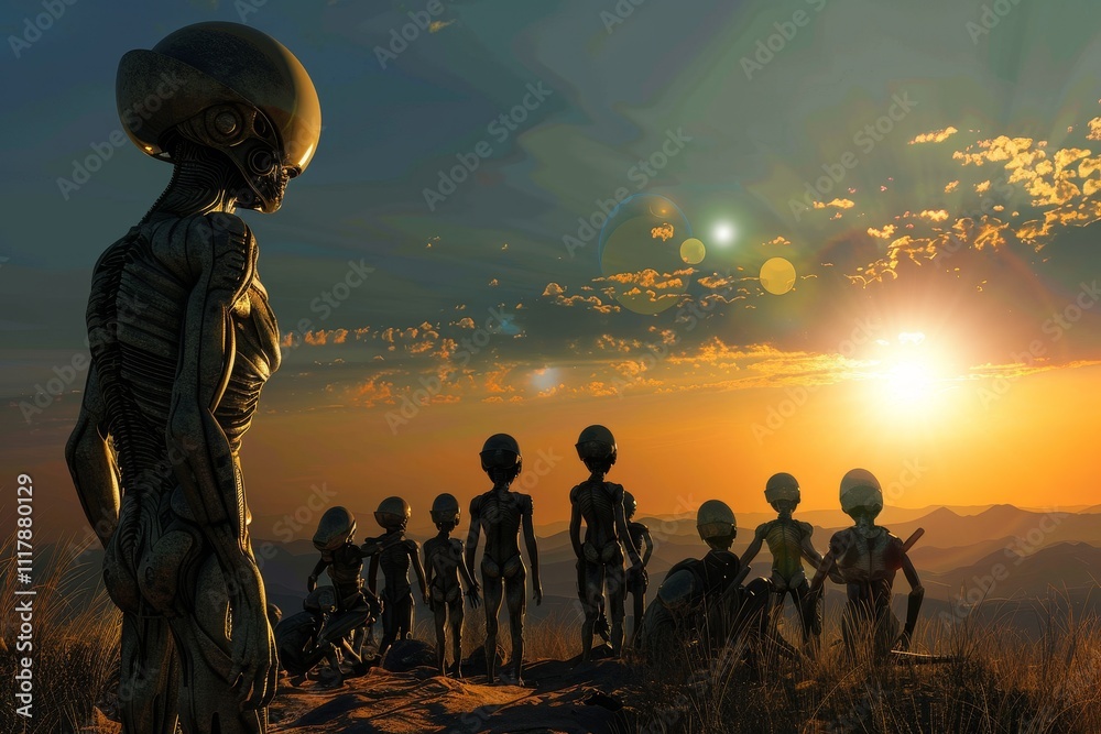 Extraterrestrial civilization meeting human astronauts for the first ...