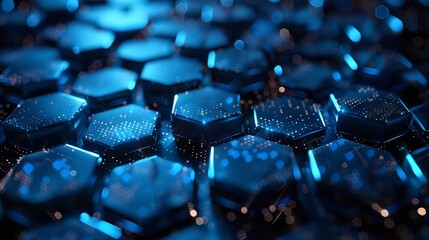 Leinwandbilder - Abstract technology or medical background with hexagons shape pattern.