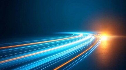 Poster - Abstract light trails with a glowing effect.