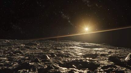 Wall Mural - alien world, deep space landscape with several moons