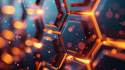 Leinwandbilder - Abstract technology or medical background with hexagons shape pattern.