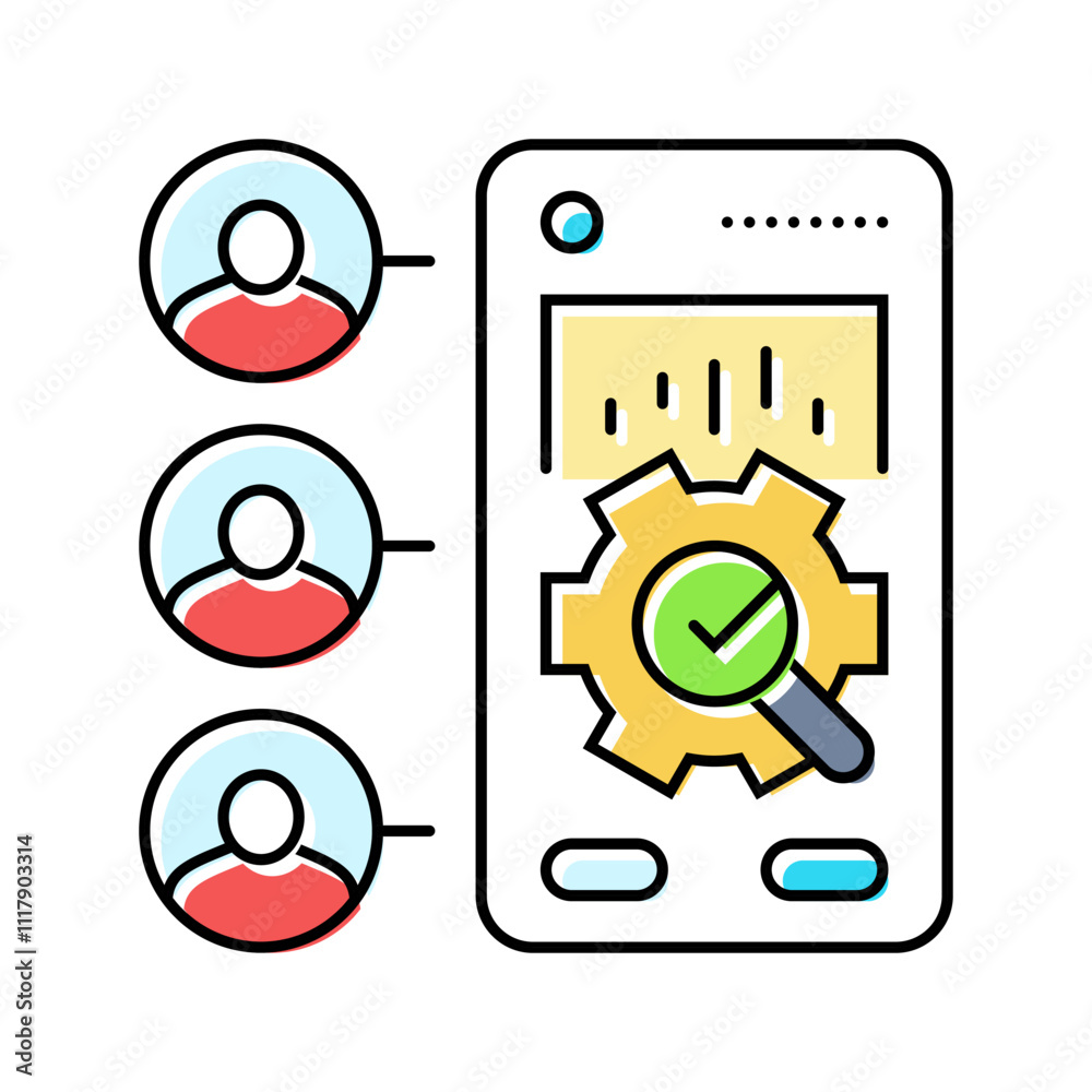 User Refinement Icon user research ux ui design color icon vector. user research ux ui ...