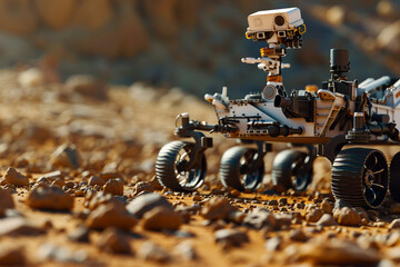 Wall Mural - ai generated picture of human life on another planet