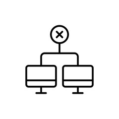 Poster - Internet down outline icons, minimalist vector illustration ,simple transparent graphic element .Isolated on white background