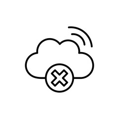 Poster - Internet down outline icons, minimalist vector illustration ,simple transparent graphic element .Isolated on white background