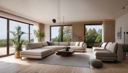 Elegant modern living room showcasing a blend of vintage and contemporary furniture styles