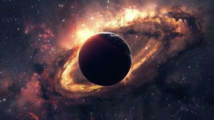 Wall Mural - space abstract background, supermassive black hole, supernova, galaxy, stars and cosmic gas
