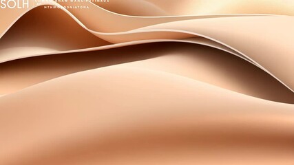 Poster - Elegant Wave Background with Soft Shades of Beige and Cream for Modern Design Projects