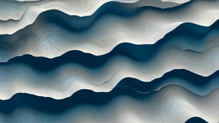 Poster - Abstract Flowing Waves of Earth Tones with Soft Curves and Textured Patterns in a Digital Art Style