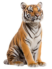 Poster - Walking tiger isolated on white