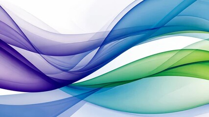 Poster - Elegant Abstract Waves in Blue, Green, and Purple Colors Flowing Across a Smooth Background