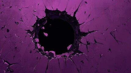 Poster - Minimalist Concept of a Destruction Portal Created by a Black Hole with Shattered Edges