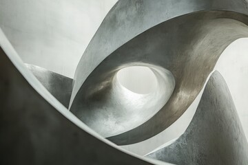 Aufkleber - A concrete sculpture with smooth, flowing curves, offering an abstract interpretation of form and structure showcasing a contemporary artistic approach.