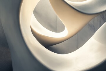 Aufkleber - Intricate design of abstract architectural curves exhibiting fluid and dynamic forms that interplay with light and shadow, creating a captivating visual experience.