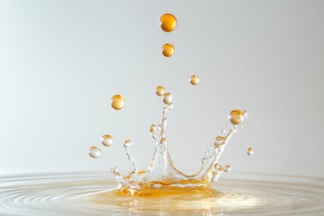Aufkleber - Golden droplets splash in perfect symmetry, forming a visually captivating pattern that radiates energy, motion, and artistic beauty in its burst of movement.