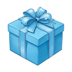 Wall Mural - blue gift box