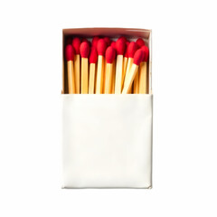 Wall Mural - Matches in a matchbox isolated on the blank background