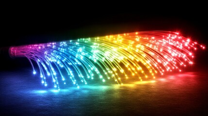 Poster - Abstract Light Trails, Fiber Optic Cables Data Transfer Concept. Illuminating Connections.