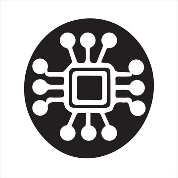 simple ai system icon illustration vector
