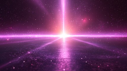 Poster - A contemporary realistic depiction featuring neon brightness and vibrant energy in rapid dynamic motion against a black backdrop, with purple trails formed by lights moving swiftly.