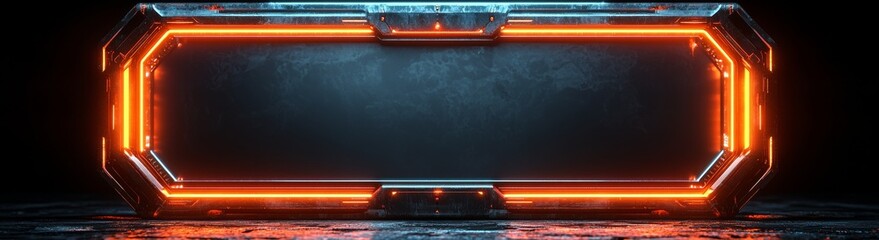 Poster - blue-glowing interface frame with a circuit transparency.