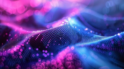 Poster - Abstract digital wave of particles. Futuristic point wave. Technology background.