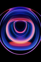 Poster - a black background with a blue and red swirl