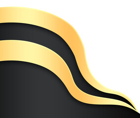 Wall Mural - Black and Gold Wavy Corner Border
