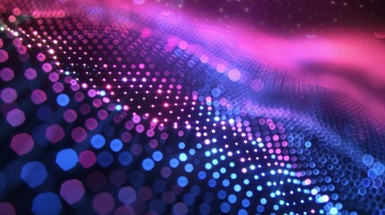 Poster - Abstract digital wave of particles. Futuristic point wave. Technology background.