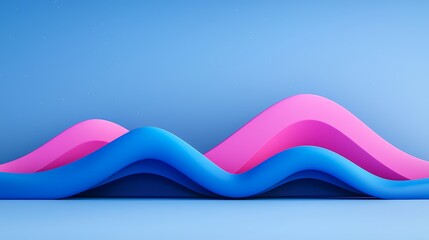 Poster - A backdrop of abstract design with shades of blue and pink, highlighted by light lines.