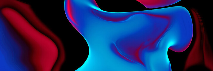 Poster - a blue and red abstract painting