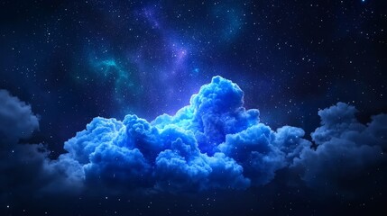 Wall Mural - a dynamic nebula in the cosmos, showcasing swirling colors and stars behind it.