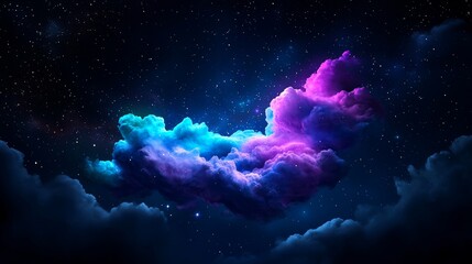 Wall Mural - a lively cosmic display featuring swirling blues and stars in the depths of space.