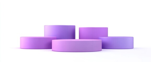 Poster - Purple Cylindrical Platform for Product Display