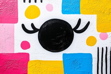 Poster - an abstract artwork that presents a stylized eye, highlighted by vivid hues and elaborate designs.