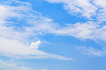 Wall Mural - sky is blue and clear with no clouds. The sky is very bright and the sun is shining