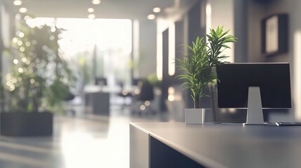 Poster - Modern Office Interior with Sleek Design and Natural Light