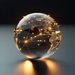 © Fxquadro - Global network with glowing connections on glass sphere