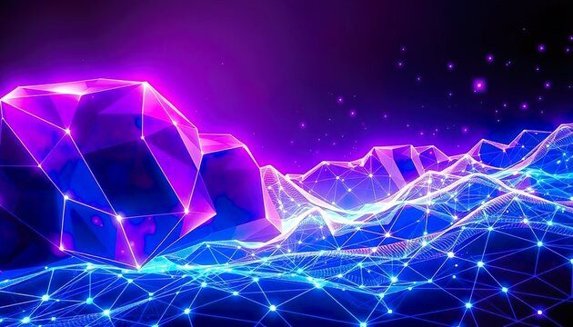 Neon Nexus The Fusion of Crystals, Data, and Infinite Innovation