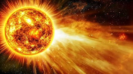 Wall Mural - Exploration of solar flares as vibrant bursts of energy from the sun against a cosmic backdrop
