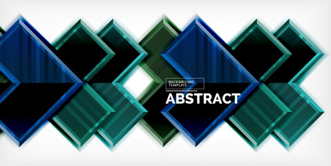 Poster - Arrow symbols created with 3d effects and line texture geometric abstract background